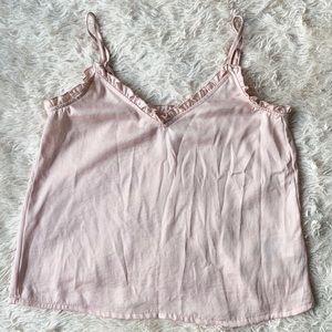 light pink ruffle tank top